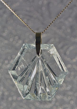 Aquamarine Gem Crystal Pendant cbs079