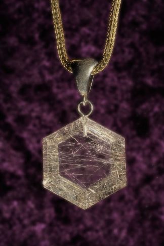 Rutilated Citrine Crystal Gem Pendant cbs050