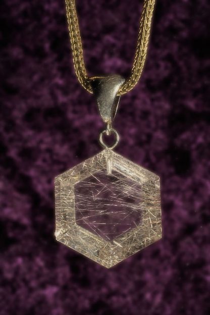 Rutilated Citrine Crystal Gem Pendant cbs050