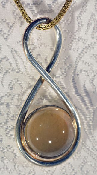 Cat's Eye Citrine Pendant Infinity Design & Sterling Silver cbs069