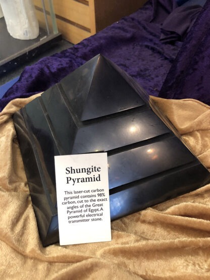 8-inch-wide Shungite Pyramid - Image 2